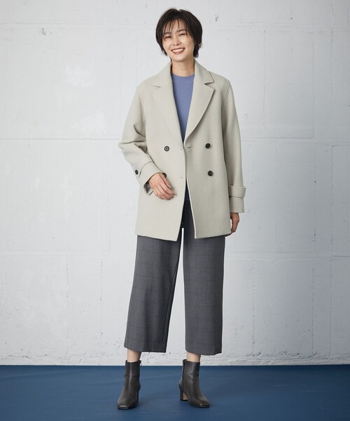 J.PRESS(ジェイプレス)の「【洗える】アルガンシルクチェック ワイドパンツ(その他パンツ・レディース・ブラウン系3/ライトグレー系3・T15/T17/T13)」の11枚目の写真
