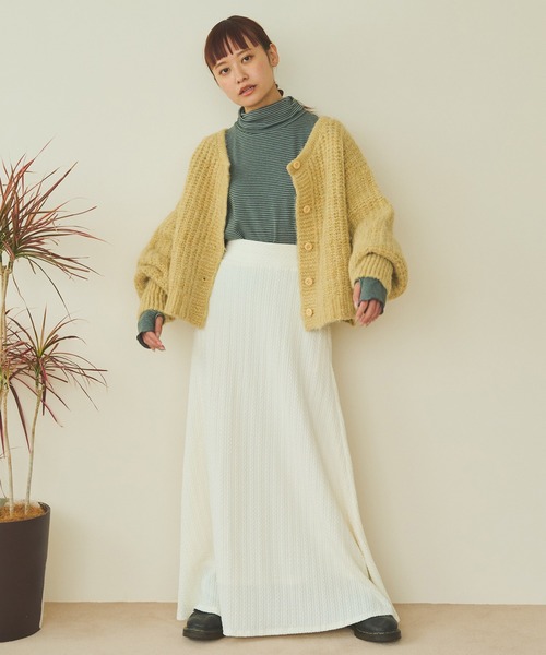 Crisp（クリスプ）の「ケーブルエンボスフレアスカート（スカート・レディース・ベージュ/ホワイト・FREE）」の19枚目の写真