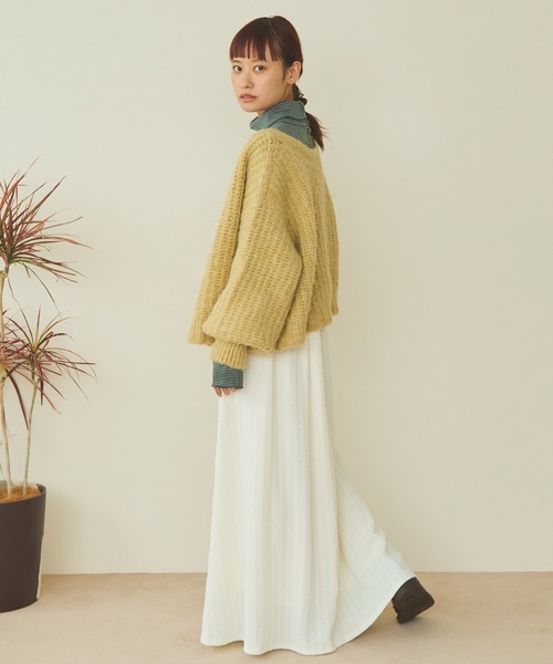 Crisp（クリスプ）の「ケーブルエンボスフレアスカート（スカート・レディース・ベージュ/ホワイト・FREE）」の21枚目の写真