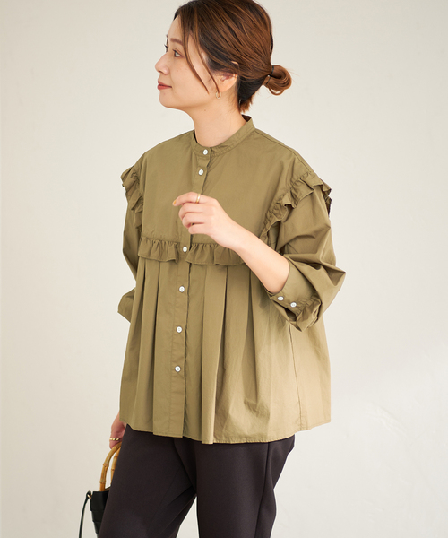 JOURNAL STANDARD（ジャーナルスタンダード）の「ショルダーフリルミドルブラウス（シャツ/ブラウス・レディース・ホワイト/ブラック/カーキ・FREE）」の22枚目の写真