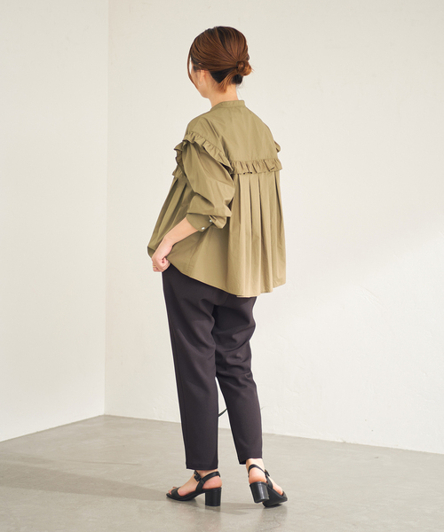 JOURNAL STANDARD（ジャーナルスタンダード）の「ショルダーフリルミドルブラウス（シャツ/ブラウス・レディース・ホワイト/ブラック/カーキ・FREE）」の14枚目の写真