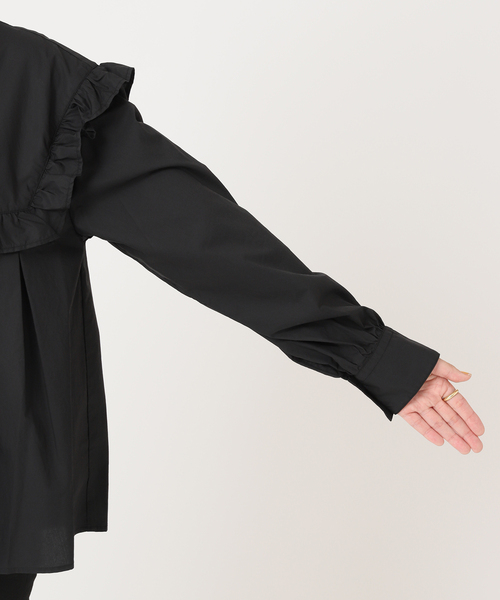 JOURNAL STANDARD（ジャーナルスタンダード）の「ショルダーフリルミドルブラウス（シャツ/ブラウス・レディース・ホワイト/ブラック/カーキ・FREE）」の15枚目の写真