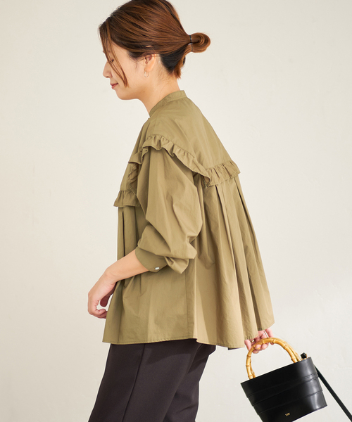 JOURNAL STANDARD（ジャーナルスタンダード）の「ショルダーフリルミドルブラウス（シャツ/ブラウス・レディース・ホワイト/ブラック/カーキ・FREE）」の17枚目の写真