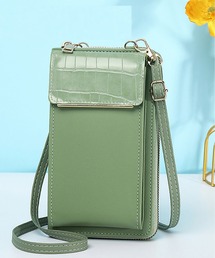クロコ型押し ミニお財布ショルダー/スマホ入れ