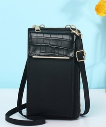 クロコ型押し　ミニお財布ショルダー/スマホ入れ