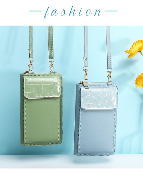 LOPASS（ロパス）の「クロコ型押し　ミニお財布ショルダー/スマホ入れ（ショルダーバッグ・レディース・グレー/グリーン/ピンク/ブラック・FREE）」の5枚目の写真
