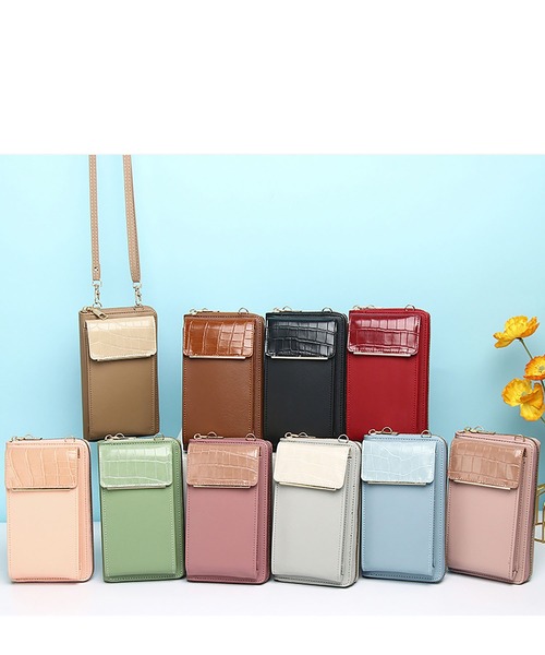 LOPASS（ロパス）の「クロコ型押し　ミニお財布ショルダー/スマホ入れ（ショルダーバッグ・レディース・グレー/グリーン/ピンク/ブラック・FREE）」の6枚目の写真