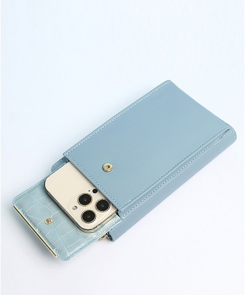 LOPASS（ロパス）の「クロコ型押し　ミニお財布ショルダー/スマホ入れ（ショルダーバッグ・レディース・グレー/グリーン/ピンク/ブラック・FREE）」の7枚目の写真