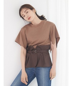 【1回着用】IENA LA BOUCLE バックリボンカットソー　ブルー IENA LA BOUCLE バックリボンカットソー（Tシャツ/カットソー）｜IENA