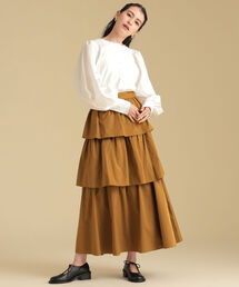 Ray BEAMS | Ray BEAMS / タフタ ティアード スカート(スカート)