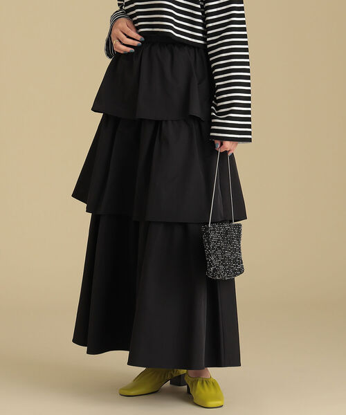 Ray BEAMS（レイビームス）の「Ray BEAMS / タフタ ティアード スカート（スカート・レディース・ブラック/カーキ・1/0）」の10枚目の写真