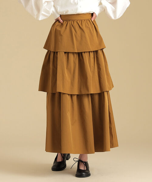 Ray BEAMS（レイビームス）の「Ray BEAMS / タフタ ティアード スカート（スカート・レディース・ブラック/カーキ・1/0）」の12枚目の写真