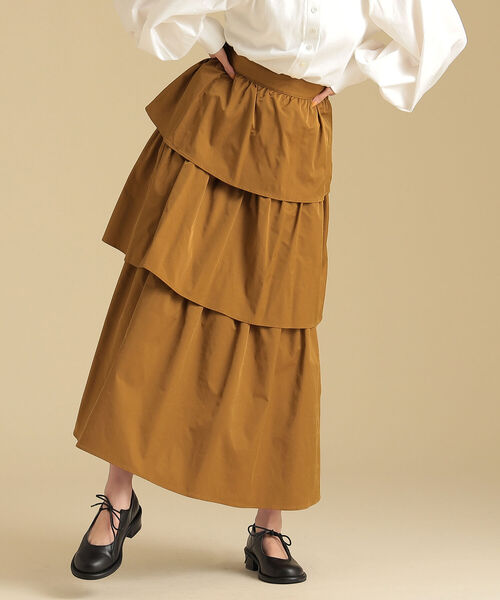 Ray BEAMS（レイビームス）の「Ray BEAMS / タフタ ティアード スカート（スカート・レディース・ブラック/カーキ・1/0）」の14枚目の写真