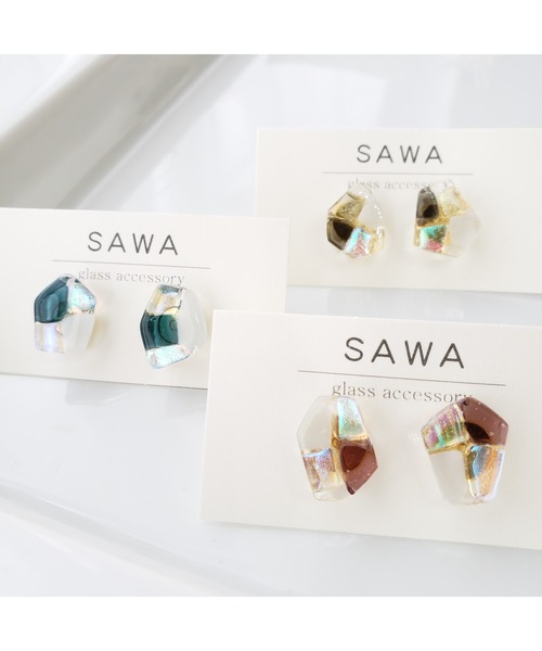 tone(トーン)の「【sawa】多角形ピアス(Sサイズ)(MA)(ピアス(両耳用)・レディース・パープル/グレー/グリーン系その他/ラベンダー・FREE)」の7枚目の写真