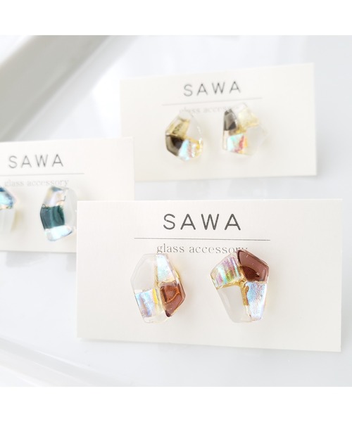 tone(トーン)の「【sawa】多角形ピアス(Sサイズ)(MA)(ピアス(両耳用)・レディース・パープル/グレー/グリーン系その他/ラベンダー・FREE)」の8枚目の写真