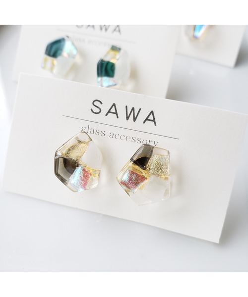 tone(トーン)の「【sawa】多角形ピアス(Sサイズ)(MA)(ピアス(両耳用)・レディース・パープル/グレー/グリーン系その他/ラベンダー・FREE)」の9枚目の写真