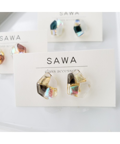 tone(トーン)の「【sawa】多角形ピアス(Sサイズ)(MA)(ピアス(両耳用)・レディース・パープル/グレー/グリーン系その他/ラベンダー・FREE)」の10枚目の写真
