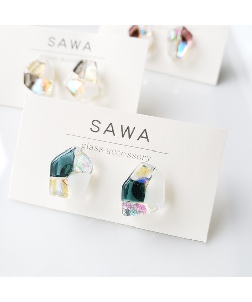 tone(トーン)の「【sawa】多角形ピアス(Sサイズ)(MA)(ピアス(両耳用)・レディース・パープル/グレー/グリーン系その他/ラベンダー・FREE)」の12枚目の写真