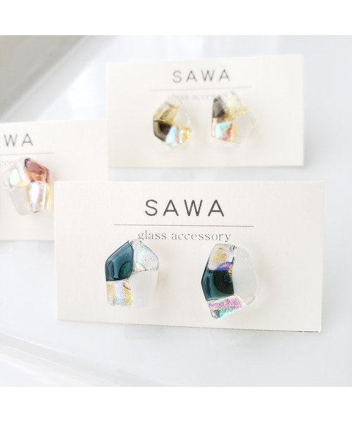 tone(トーン)の「【sawa】多角形ピアス(Sサイズ)(MA)(ピアス(両耳用)・レディース・パープル/グレー/グリーン系その他/ラベンダー・FREE)」の13枚目の写真