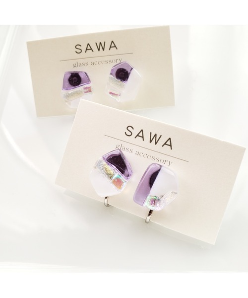 tone(トーン)の「【sawa】多角形ピアス(Sサイズ)(MA)(ピアス(両耳用)・レディース・パープル/グレー/グリーン系その他/ラベンダー・FREE)」の17枚目の写真
