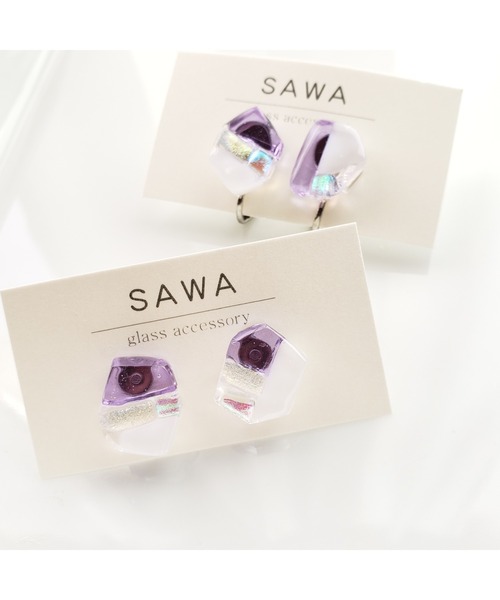 tone(トーン)の「【sawa】多角形ピアス(Sサイズ)(MA)(ピアス(両耳用)・レディース・パープル/グレー/グリーン系その他/ラベンダー・FREE)」の16枚目の写真