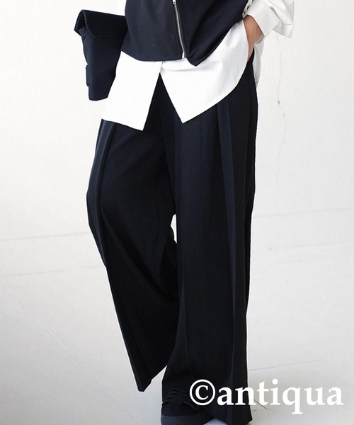 antiqua（アンティカ）の「プリーツタックワイドパンツ（その他パンツ・レディース・ブラック/グレー/グリーン・FREE）」の12枚目の写真