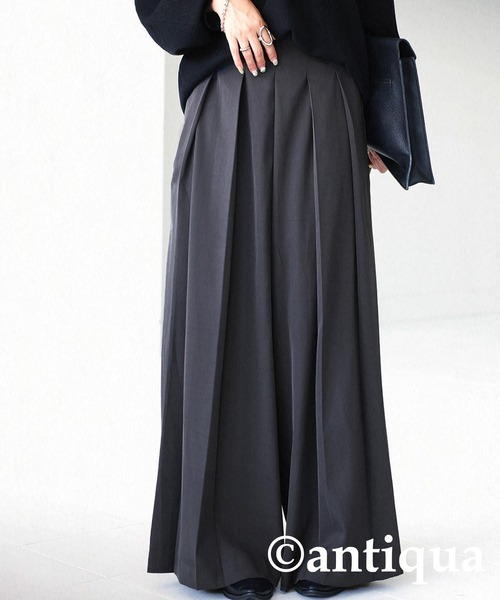 antiqua（アンティカ）の「プリーツタックワイドパンツ（その他パンツ・レディース・ブラック/グレー/グリーン・FREE）」の14枚目の写真