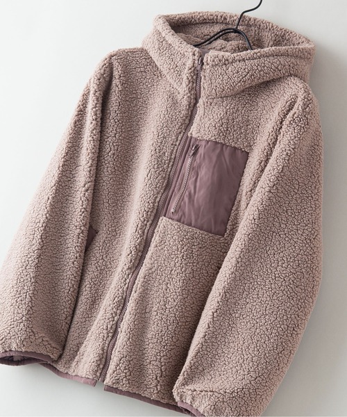 OUTDOOR PRODUCTS(アウトドアプロダクツ)の「【OUTDOOR PRODUCTS/アウトドアプロダクツ】ボアフードブルゾン パーカー モコモコ ビッグシルエット(パーカー・レディース・ブラック/ベージュ/ライトブラウン/アイボリー・MEDIUM)」の3枚目の写真