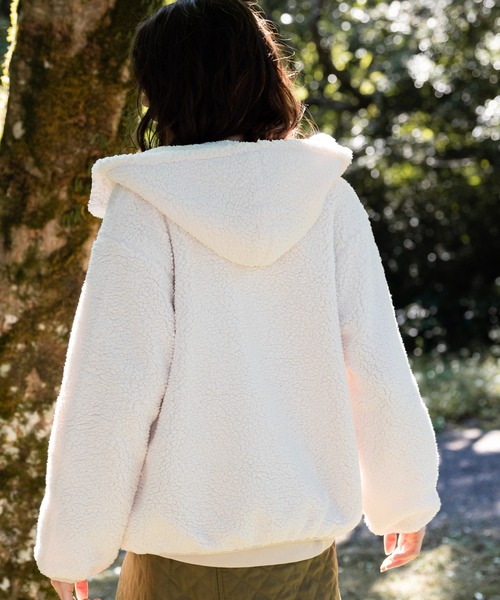 OUTDOOR PRODUCTS(アウトドアプロダクツ)の「【OUTDOOR PRODUCTS/アウトドアプロダクツ】ボアフードブルゾン パーカー モコモコ ビッグシルエット(パーカー・レディース・ブラック/ベージュ/ライトブラウン/アイボリー・MEDIUM)」の10枚目の写真