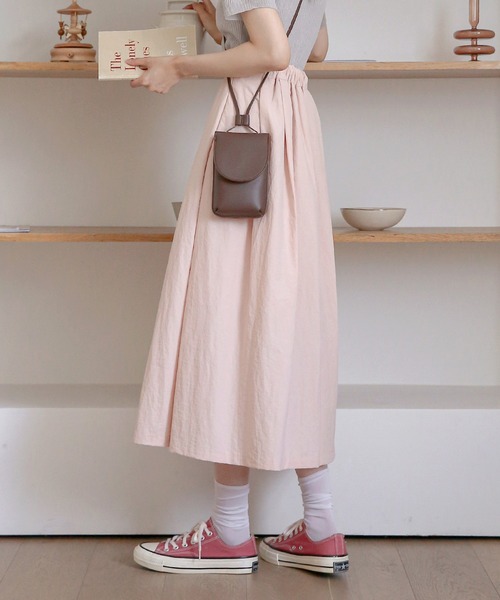 UNE MANSION（ユヌマンション）の「ワッシャーフレアロングスカート（スカート・レディース・スカイブルー/ネイビー/ピンク/アイボリー・FREE）」の17枚目の写真