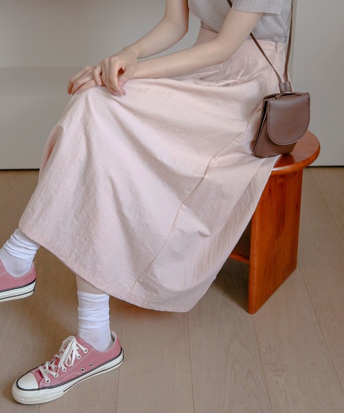 UNE MANSION（ユヌマンション）の「ワッシャーフレアロングスカート（スカート・レディース・スカイブルー/ネイビー/ピンク/アイボリー・FREE）」の19枚目の写真