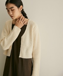 【WEB限定】カールヤーンVネックショートカーディガン