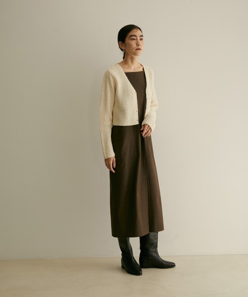 SALON adam et rope'(サロン アダム エ ロペ)の「【WEB限定】カールヤーンVネックショートカーディガン(カーディガン/ボレロ・レディース・チャコールグレー/オフホワイト・FREE)」の21枚目の写真