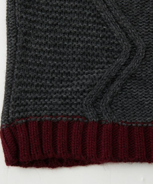 WHITE MOUNTAINEERING（ホワイトマウンテニアリング）の「2TONE CREW NECK KNIT（ニット/セーター・メンズ・チャコール/キャメル・1/2）」の3枚目の写真
