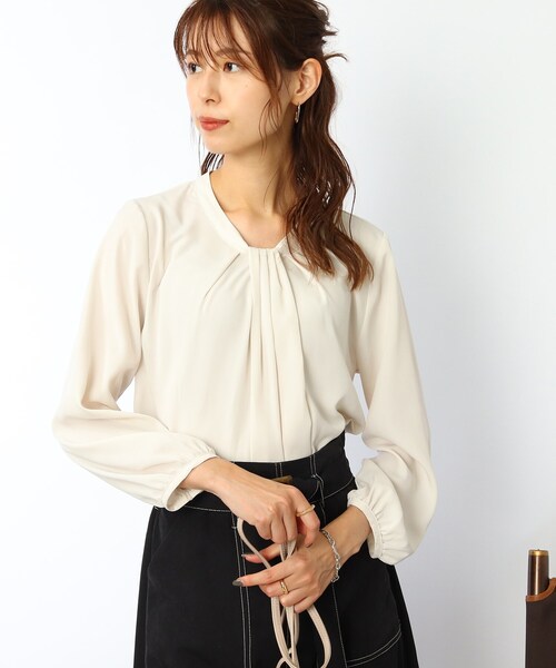 DRESKIP(ドレスキップ)の「◆ボウタイ風ブラウス(シャツ/ブラウス・レディース・サックスブルー/ホワイト系3/ブラック系/ナチュラル・03/02/04)」の19枚目の写真