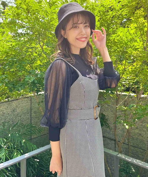 SWINGLE（スウィングル）の「ベルト付きチェックキャミワンピース