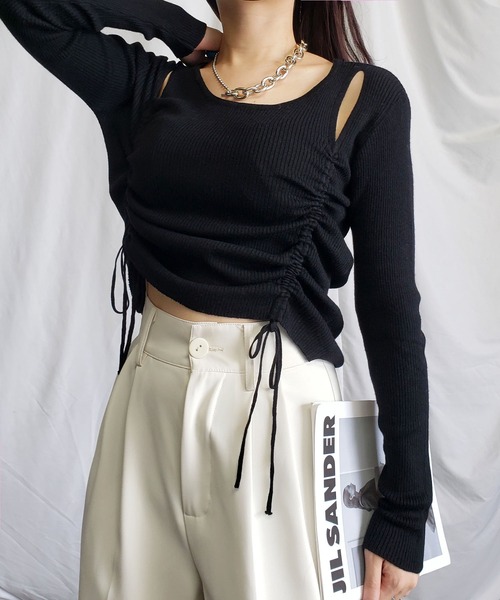 Glenn Martens  カットアウトリブニットトップス グレンマーティンス H&Mコラボ カットアウトリブニットトップス GLENN