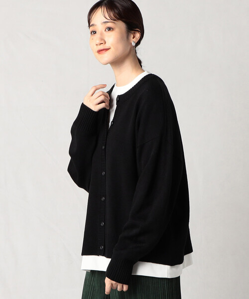 Comme Ca Mature(コムサマチュア)の「【セットアイテム】 ロンT+カーディガン(カーディガン/ボレロ・レディース・ブラック/サーモンピンク/グリーン/グレイッシュベージュ・FREE)」の2枚目の写真