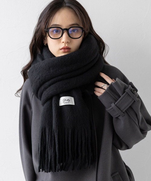 ラッセル編み/ボリュームフリンジマフラー（マフラー）｜RAGEBLUE