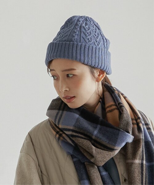 ikka（イッカ）の「ケーブルニットワッチ（ニットキャップ/ビーニー・レディース・ライトパープル/ベージュ/ブラック/オフホワイト・FREE）」の13枚目の写真
