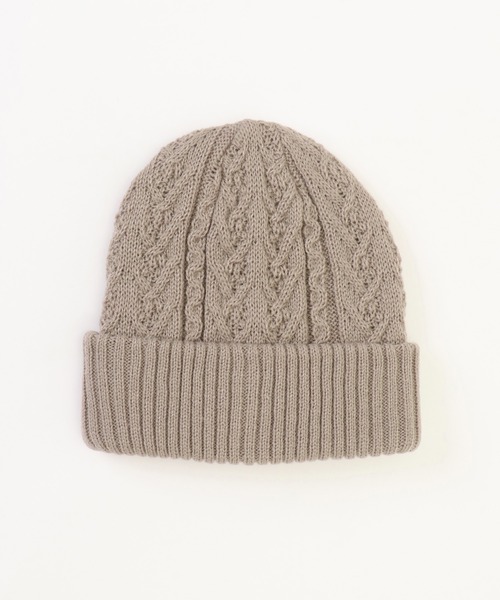 ikka（イッカ）の「ケーブルニットワッチ（ニットキャップ/ビーニー・レディース・ライトパープル/ベージュ/ブラック/オフホワイト・FREE）」の12枚目の写真