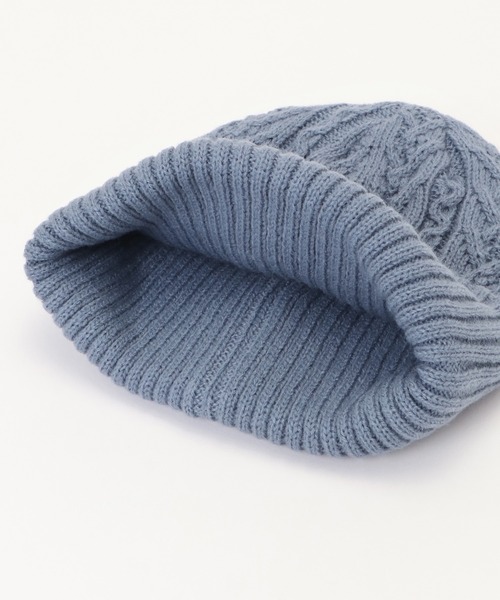 ikka（イッカ）の「ケーブルニットワッチ（ニットキャップ/ビーニー・レディース・ライトパープル/ベージュ/ブラック/オフホワイト・FREE）」の7枚目の写真