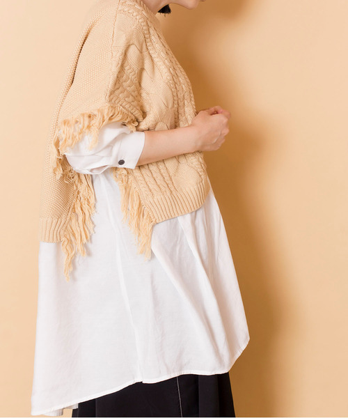 OSMOSIS（オズモーシス）の「【WEB限定アイテム】ﾆｯﾄ切替ﾌﾞﾗｳｽ（シャツ
