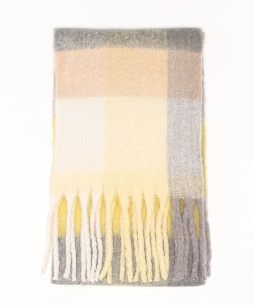 Bab（バブ）の「起毛チェック柄マフラー（マフラー・レディース・イエロー/ブルー/パープル・ONESIZE）」の21枚目の写真