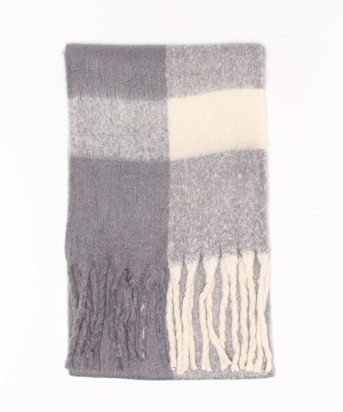 Bab（バブ）の「起毛チェック柄マフラー（マフラー・レディース・イエロー/ブルー/パープル・ONESIZE）」の22枚目の写真