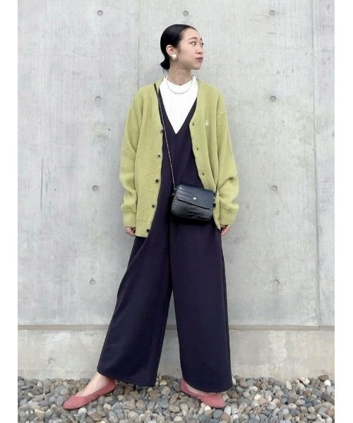 HONEYSUCKLE ROSE（ハニーサックルローズ）の「【HONEYSUCKLE ROSE】Ｖネックサロペット（サロペット/オーバーオール・レディース・ブラック/ベージュ/ダークグレー・M/L）」の16枚目の写真