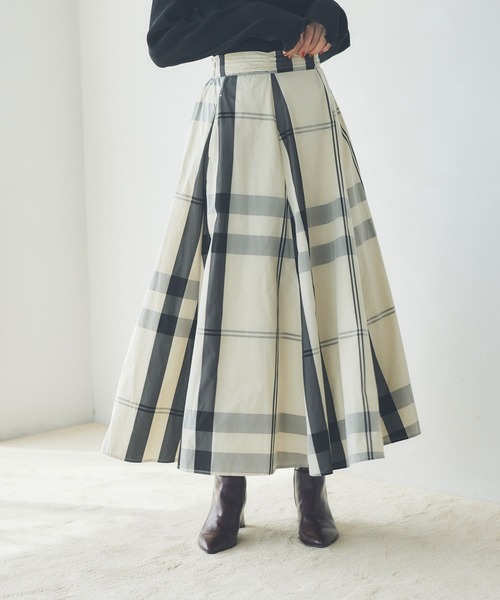 Andemiu(アンデミュウ)の「【選べる着丈/WEB限定】アソートガラスカート173772(スカート・レディース・ブラック/グリーン/ホワイト系8/ネイビー系/ブルー/ボルドー・FREE/フリー)」の2枚目の写真