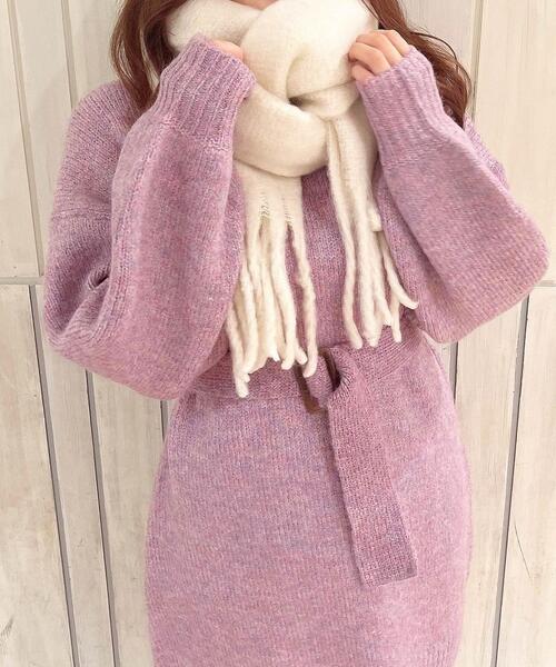 INGNI（イング）の「マカロンボリュームストール（ストール/ショール・レディース・オフホワイト/ピンク/ミント/モカ/ラベンダー・ONE SIZE）」の8枚目の写真