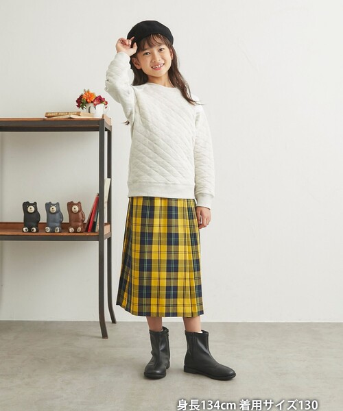 coen（コーエン）の「キルティングクルーネックプルオーバー(ナチュラル)（スウェット・キッズ・ナチュラル・150/100/110/120/130/140）」の7枚目の写真