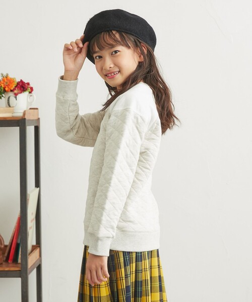 coen（コーエン）の「キルティングクルーネックプルオーバー(ナチュラル)（スウェット・キッズ・ナチュラル・150/100/110/120/130/140）」の8枚目の写真